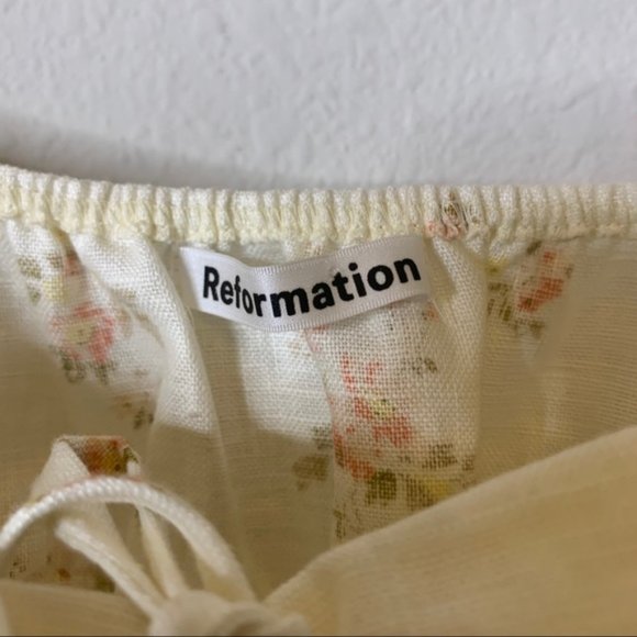 Reformation Haven Top in Mildred 100% Linen NWT - Picture 7 of 7